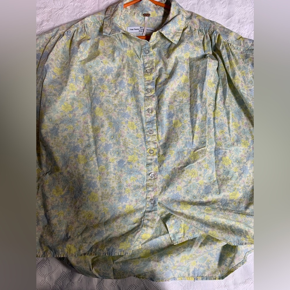 Free people Pastel Floral Button-Down Shirt